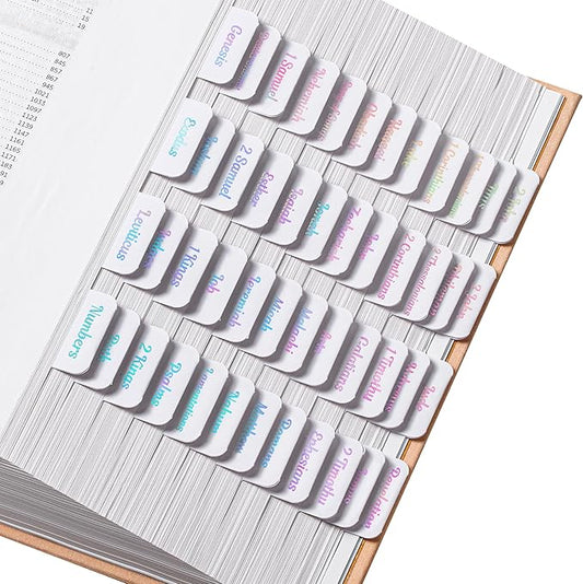 Mr. Pen- Bible Tabs, 75 Tabs, Holographic Laminated Bible Tabs for Women and Men, Bible Tabs for Study Bible, Bible Index Tabs, Bible Book Tabs, Bible Labels Tabs, Mr Pen Bible Tabs