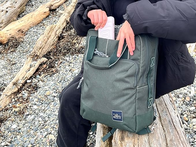 Skyway Luggage Rainier Deluxe Backpack, Eco-Friendly, Made of 100% rPET Travel Laptop Bag for Women & Men, Flight Approved Carry On Bag, 17L, Olympic Green