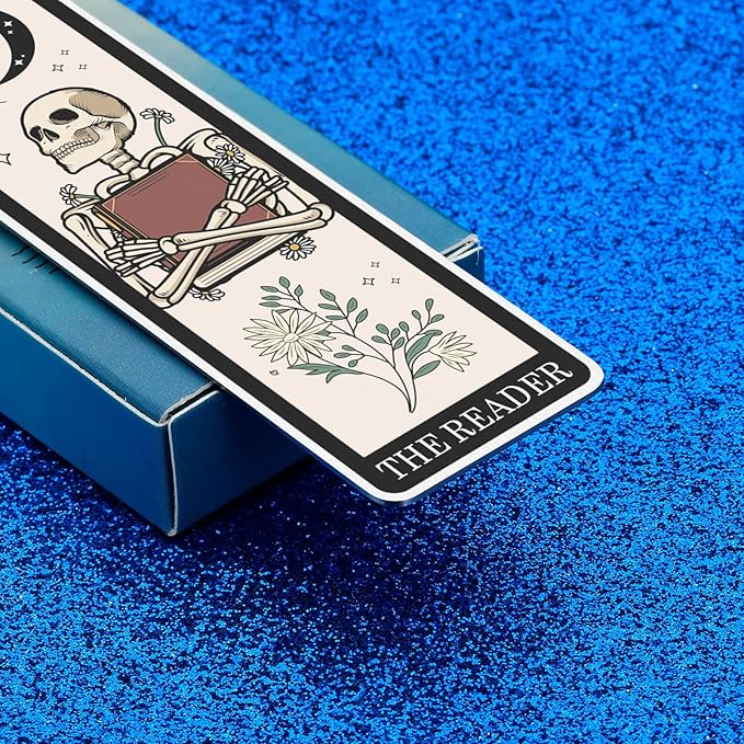 Octamber Book Lover Gifts for Women Christmas Bookmarks Funny Bookmarks for Women Men Tarot Bookmark Skeleton Tarot Cards Bookmark Horror Gifts Birthday Gifts Stocking Stuffers for Women Men Teens