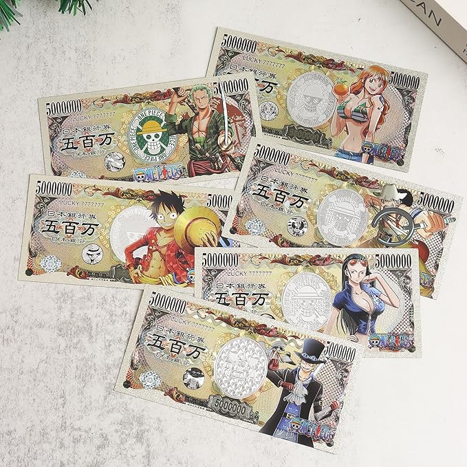 Silver Japanese Anime ONE Piece Edition Bookmarks, Collectibles, banknotes and Gifts.