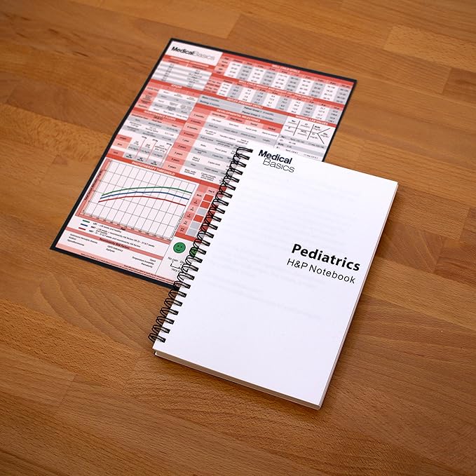 Pediatrics H&P Notebook Medical History and Physical notebook, 100 medical templates with perforations