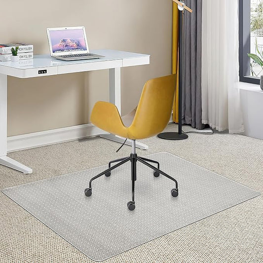 Office Chair Mat for Carpets, Desk Chair Mat for Low Pile Carpeted Floors, Heavy Duty Transparent Office Floor Mat for Office Chair on Carpet, for Work, Home, Gaming (36" X 48" Rectangle)