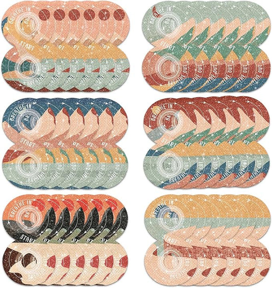 36Pcs Calm Strips for Anxiety Sensory Calm Strips Anti Stress Anxiety Relief Items Tactile Textured for Breathing Exercise Fidget Strips for Kids Teens Adults Home Classroom Supplies (Sun)