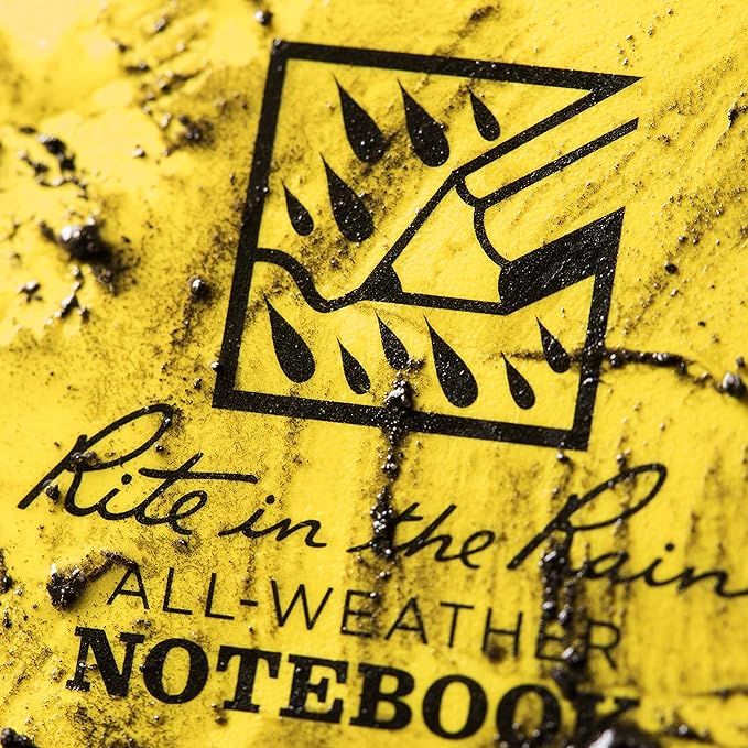 Rite in the Rain Weatherproof Side Spiral Notebook, 4.625" x 7", Yellow Cover, Level Pattern (No. 313)