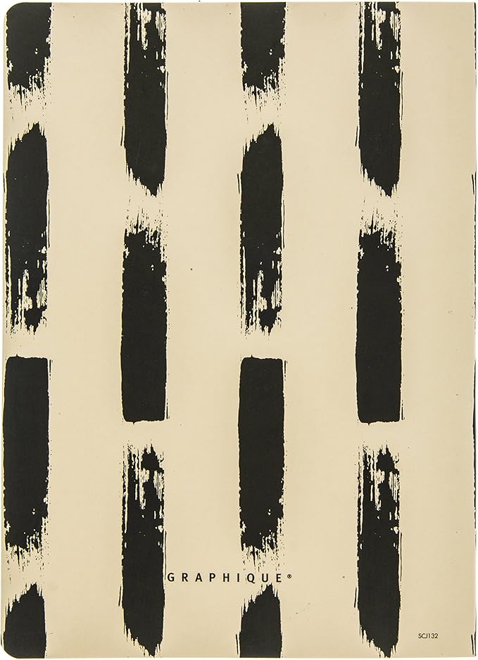 Graphique Soft Cover Journal,"Live Simply" Design - 200 Ruled Pages, Black and Tan Brushstroke Design on Cover, 6" x 8.25" x .5" - Durable Notebook for Notes, Lists, Recipes, and More