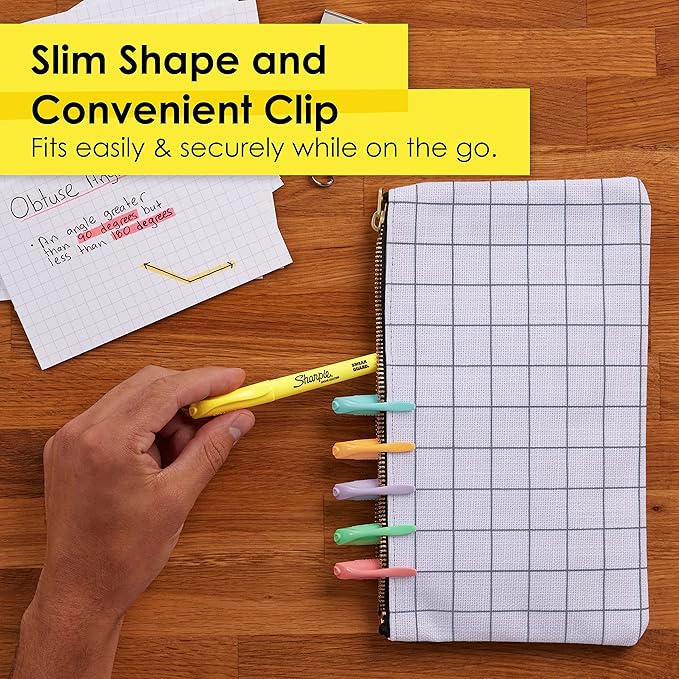 SHARPIE Pocket Highlighters, Mild Pastel Colors, Assorted, Chisel Tip, 36 Count