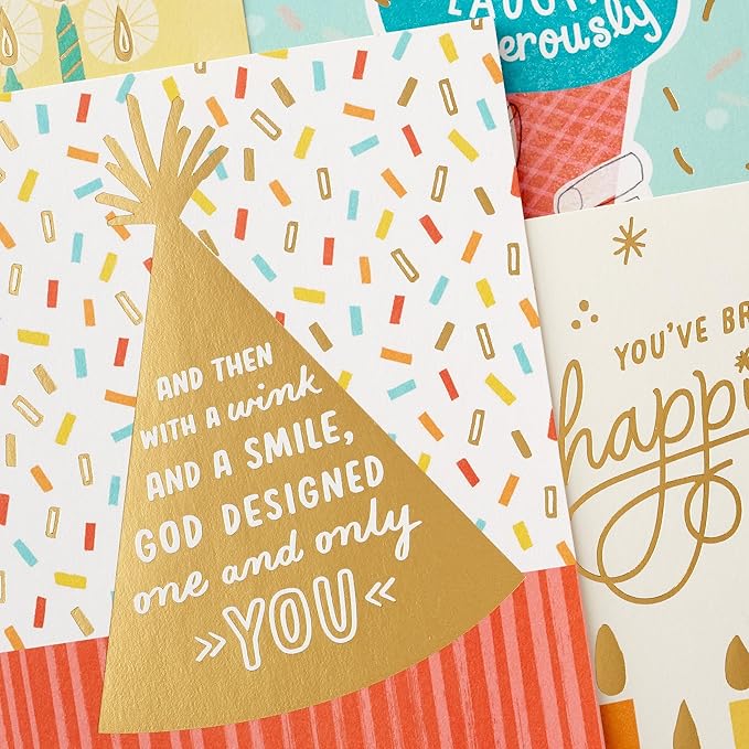 Hallmark Dayspring Religious Birthday Card Assortment (16 Cards with Envelopes) for Kids, Adults, Coworkers, Friends, Family