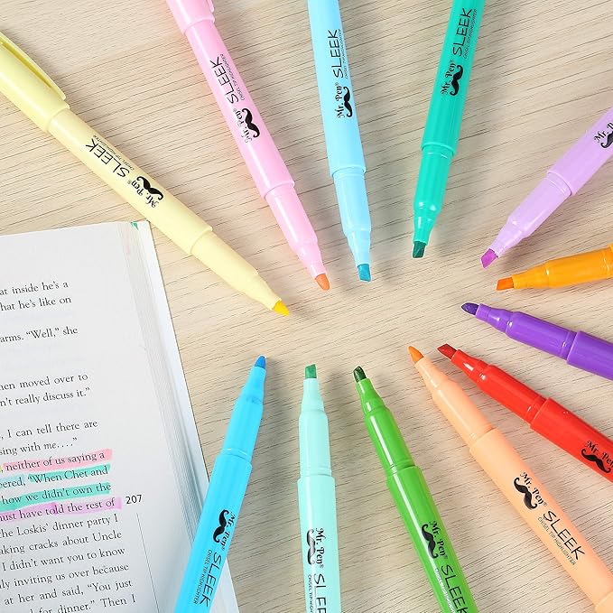 Mr. Pen- Highlighter Set, 144Pack, Pastel Highlighters Chisel Tip, Bulk Highlighters Assorted Colors, Colored Highlighters Bulk, Highlighters No Bleed, Colorful Highlighters Pastel, Highlighter Pens
