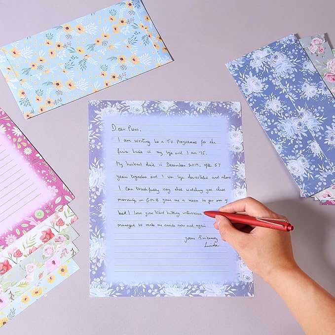 Mr. Pen- Stationery Writing Paper with Envelopes, 30 Letter Writing Paper with 18 Envelopes, Floral Cute Stationary Set for Writing Letters, Stationary Paper, Writing Paper Stationary, Letter Set