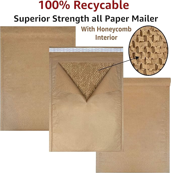 Honeycomb paper padded envelope sealable mailers (50, #7-14.25" x 19")
