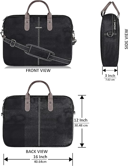 LOREM Leather Messenger Shoulder Bag Travel Crossbody Purse Briefcase Business Bag for 12Inch Laptop