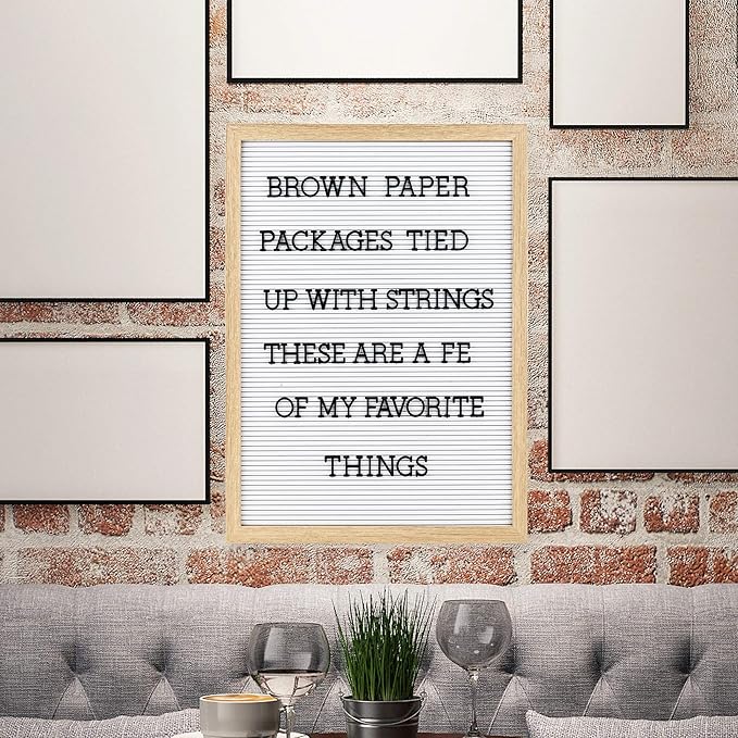 Plastic Letter Board with 376 Letters, Numbers & Symbols - 16 x 20 inch Changeable Message Board with Wooden Frame Wall Mount Hook, (Black Board & Grey Frame) by Veskaoty