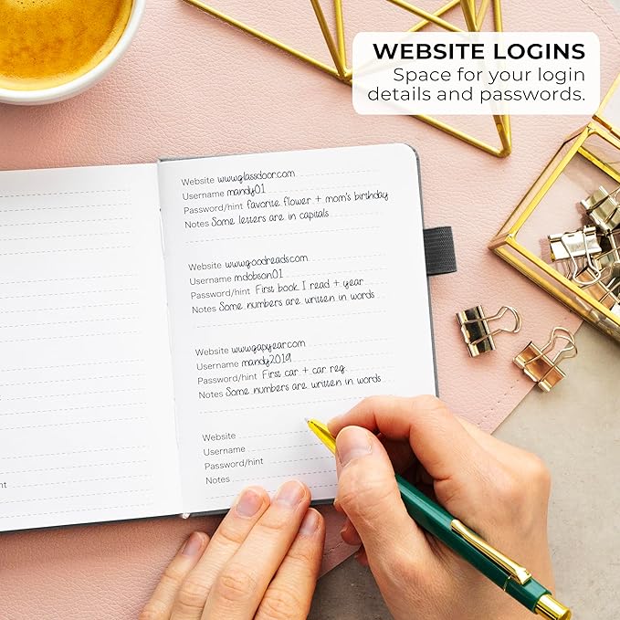 Clever Fox Address Book with alphabetic tabs - PU Leather Telephone and Address Book for Keeping Contacts Safe, Contact Organizer Journal, Small Size (4.0″ x 5.5″), Hardcover, Silver Black