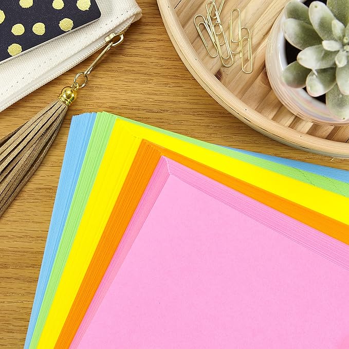 Astrobrights® Colored Card Stock, Bright Color Cover Paper, 8 1/2" x 11", FSC® Certified, 65 Lb, Pulsar Pink™, Pack of 500 Sheets