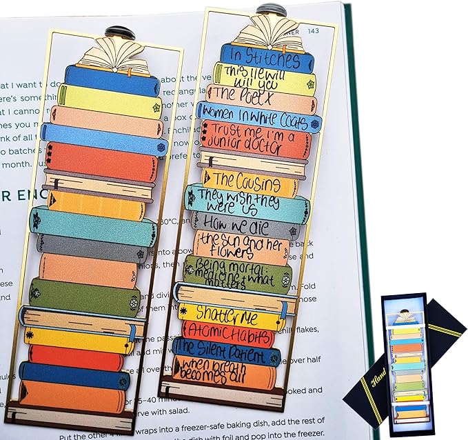 Book Tracker Bookmark Bookshelf Tracker Bookmark Metal Bookmark Reading Log tbr Double Sided Library Book Tracker Vintage Book List Book Tracker Bookmarks (Shh...I am Reading)