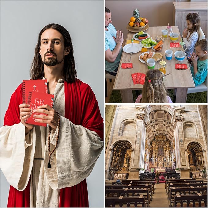 INSADA Christian Prayer Journal Spiral Red Notebooks Bulk with Pens- Small Notepads (4.13”x5.43”) - Mother's Day Gifts for Women, Church Members & Bible Study Groups (30 Sets Red)