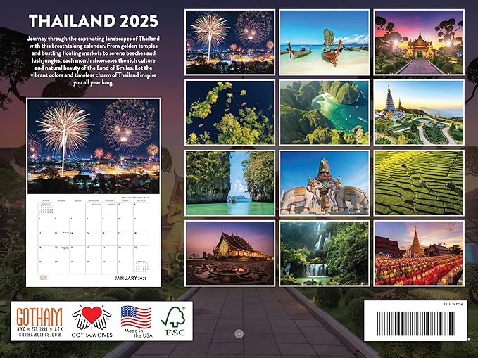 Thailand Calendar 2025 Monthly Wall