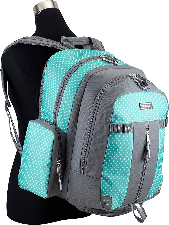 Eastsport Extra Large Backpack Expandable Oversized for Travel Hiking Work Camping Sports Outdoors with Drawstring Bag Mochila De Viaje Teeny Tiny Dots