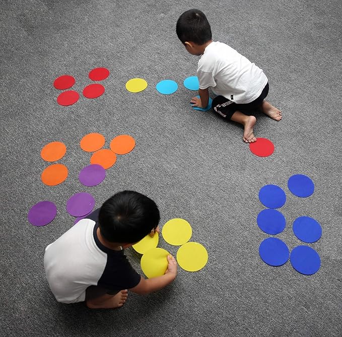 Carpet Markers 5" for Kids, Multicolor Spot Circle Markers for Classroom Teachers, Preschool and Kindergarten (60 Packs of Circle)
