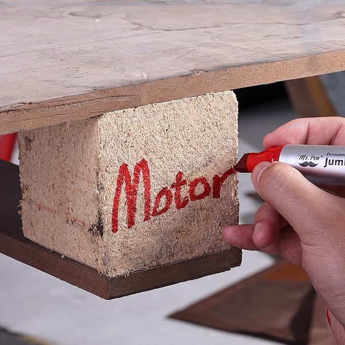 Mr. Pen- Jumbo Permanent Markers, 4 Pack, Red, Chisel Tip, Large Permanent Markers, Color Permanent Markers Set, Jumbo Markers, Permanent Markers, Huge Poster Markers Jumbo, Thick Markers