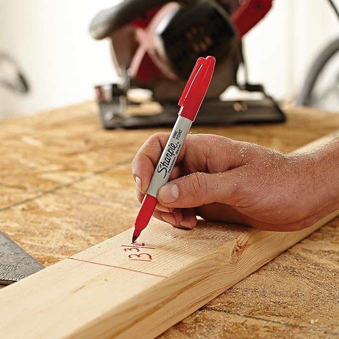 Sharpie Permanent Markers, Fine Tip, Black & Red, 2 Pack