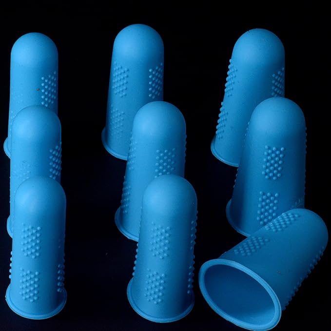 Finger Protectors [Flex Series - 9-Pack] Silicone Non-Stick Covers [Small (3) / Medium (3) / Large (3)] - for Hot Glue/Sewing/Wax/Rosin/Resin/Honey/Adhesives/Scrapbooking