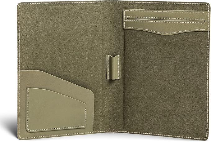 PEGAI Handmade 100% Leather Padfolio | Junior Legal Pad Folder Organizer for Business School Office Conference | Resume Interview Document Organizer Folio | Eriksen (Aqua)