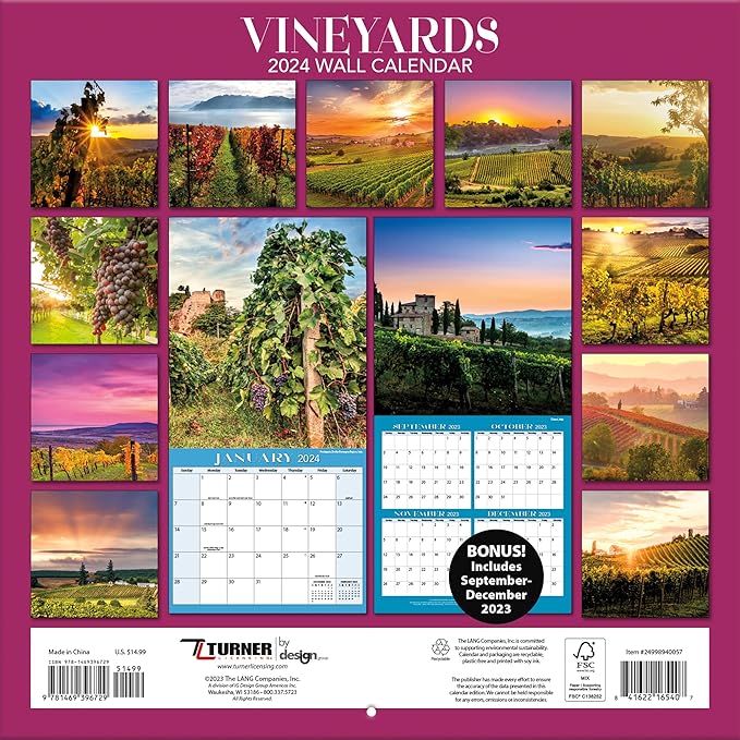 TURNER PHOTOGRAPHIC Vineyards 12X12 Photo Wall Calendar (24998940057)