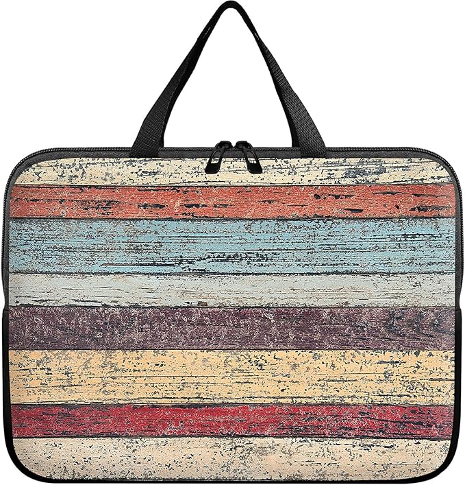 Universal Laptop Sleeve Tablet Case 12 inch, Retro Wood Slim Carrying Case Durable Handbag Travel Laptop Bag for Surface Pro 9 8 7/Laptop Go 2 3, MacBook Air 11/12