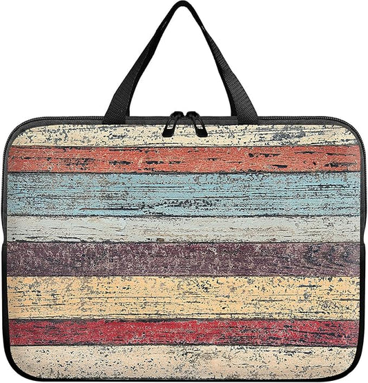 Universal Laptop Sleeve Tablet Case 12 inch, Retro Wood Slim Carrying Case Durable Handbag Travel Laptop Bag for Surface Pro 9 8 7/Laptop Go 2 3, MacBook Air 11/12