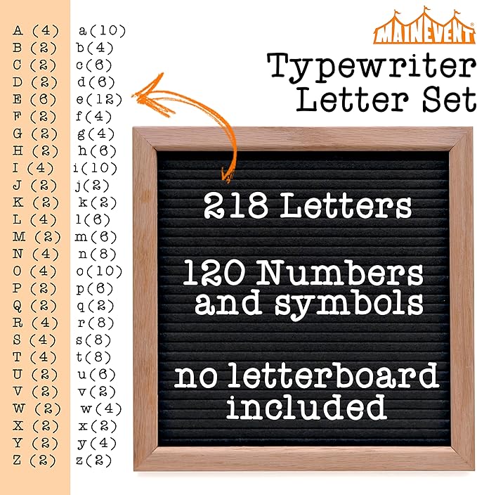 Typewriter Letters Set Board Letters Only, Precut Changeble Felt Letter Board Letters Symbols, Letters Letter Board Words Letter Board Letters Numbers Wooden Felt Letter Board (No Board Included)