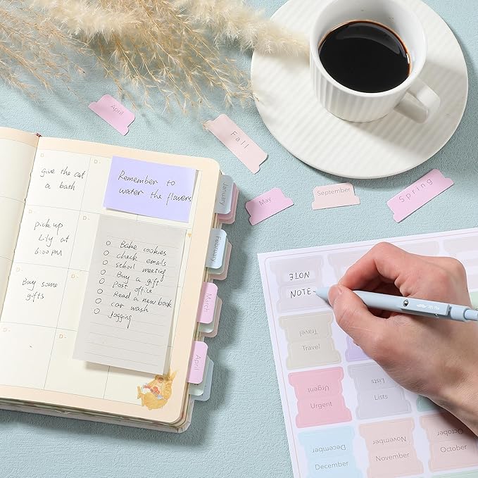 Mr. Pen- Monthly and Seasonal Tabs, 84 pcs, Planner Tabs, Monthly Tabs for Planners, Month Tabs for Planner, Monthly Planner Tabs, Planner Monthly Tabs, Monthly Stickers for Planners