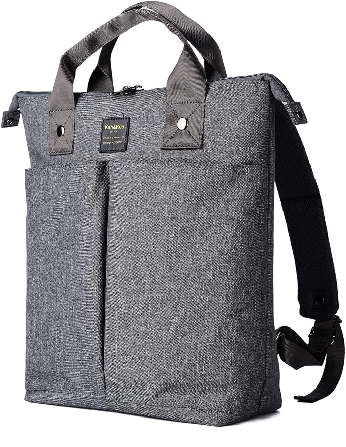 Kah&Kee Convertible Laptop Backpack and Tote Bag Handbag Computer Compartment Travel School for Women Man (Gray)