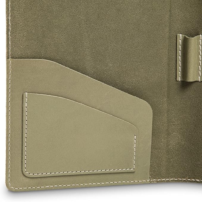 PEGAI Handmade 100% Leather Padfolio | Junior Legal Pad Folder Organizer for Business School Office Conference | Resume Interview Document Organizer Folio | Eriksen (Aqua)