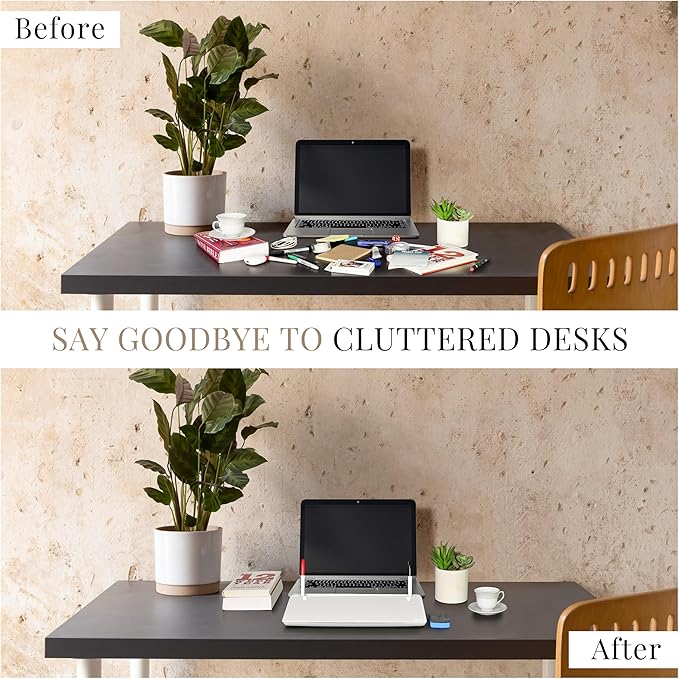 Birch Desktop Whiteboard with Storage & Multiple Markers Surface Desktop Glass Dry Erase Board Desk Top White Board Dry Erase Notepad Desk White Board Tabletop Desk Whiteboard (Cloud)