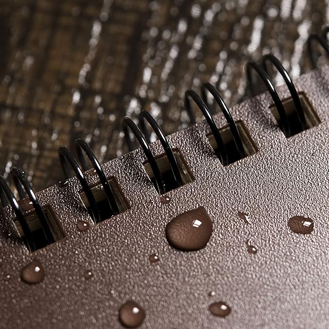 Rite in the Rain Weatherproof Side Spiral Notebook, 4.625" x 7", Brown Cover, Universal Pattern, 3 Pack (No. 473L3)