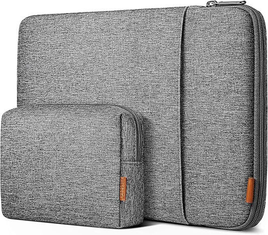 Inateck 360° Protection Laptop Bag with Accessory Bag, Compatible with 13-inch MacBook Air/Pro M3 M2 M1 2016-2024, Gray