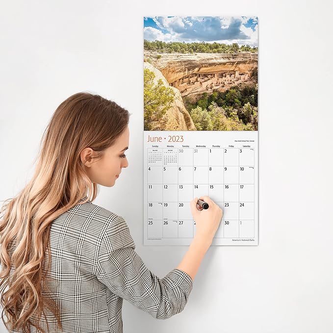 RED EMBER America's National Parks 2023 Hangable Monthly Wall Calendar | 12" x 24" Open | Thick & Sturdy Paper | Giftable | America's Beautiful Parks