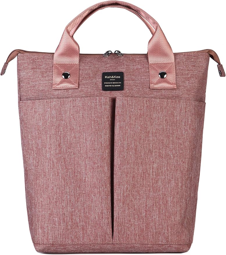 Kah&Kee Convertible Laptop Backpack and Tote Bag Handbag Computer Compartment Travel School for Women Man (Antique Pink)