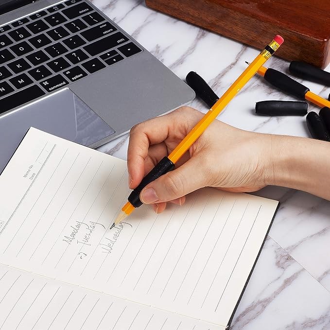 Mr. Pen Black Silicone Pencil and Pen Grip, 12 Pack, Ideal for Arthritis and Tendonitis