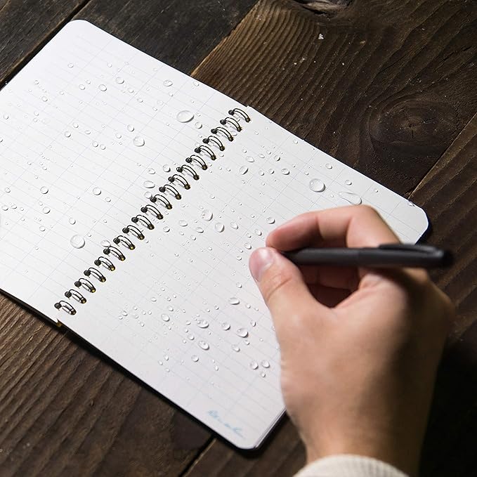 Rite in the Rain Weatherproof Side Spiral Notebook, 4.625" x 7", Yellow Cover, Level Pattern (No. 313)