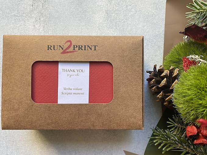 RUN2PRINT (36 Pack Thank You Cards With Envelopes & Stickers - Elegant Red Emboss Gold Foil Pressed - Blank Notes Wedding, Bridal, Baby Shower, Business and Formal All Occasion Cards (Folded)