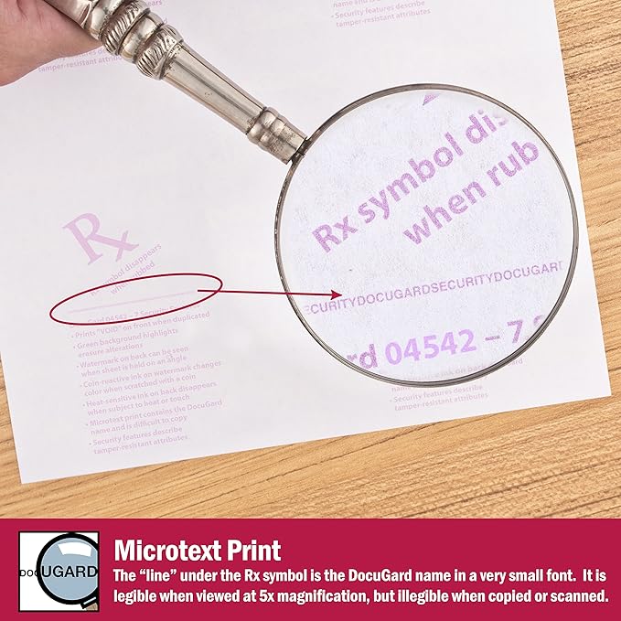 DocuGard Advanced Medical Security Paper for Printing Prescriptions and Preventing Fraud, CMS Approved, 7 Security Features, Laser and Inkjet Safe, Green, 8.5 x 11, 24 lb., 2500 Sheets (04542C)