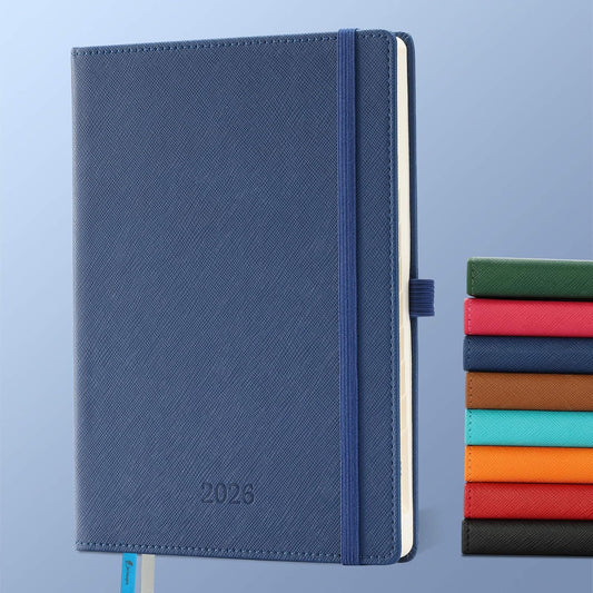 IN-LUXPRO Weekly Monthly 2026 Planner (Jan.26-Dec.26),8.5"x6.5",12 Months Agenda Plan with Month Tabs & Pocket,Expenses/Note Pages, Appointment Book Calendar with Hardcover Vegan Leather Cover,Blue