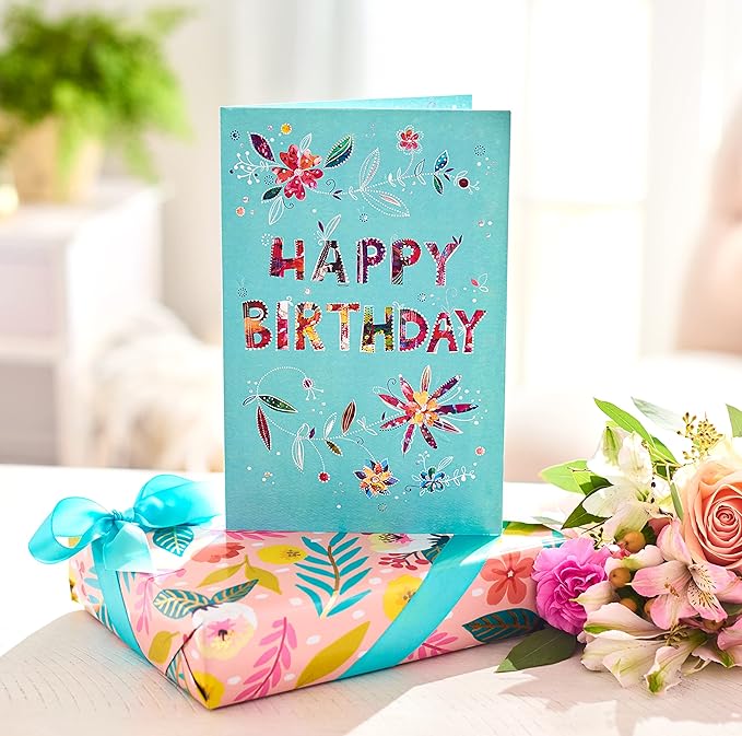 American Greetings Birthday Card for Her (Floral Happy Birthday)