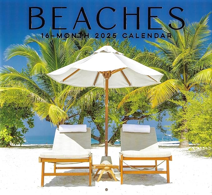 Beaches 2025 Full Size Wall Calendar for Planning, Scheduling, and Organizing