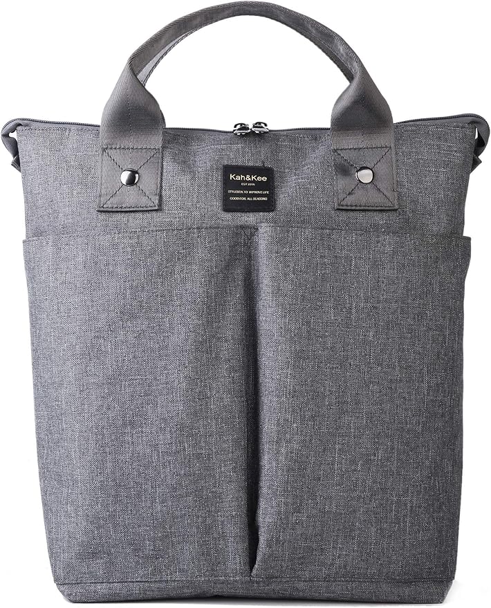 Kah&Kee Convertible Laptop Backpack and Tote Bag Handbag Computer Compartment Travel School for Women Man (Gray)