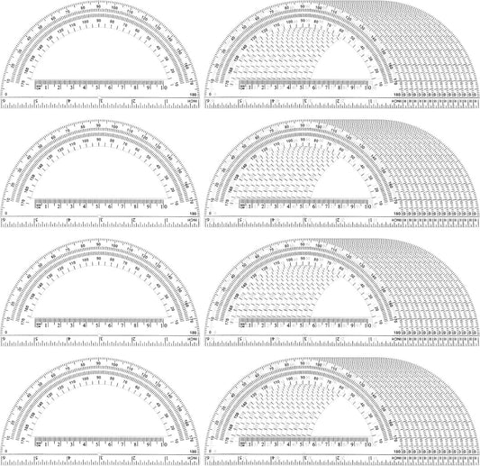 Zonon 200 Pieces Plastic Protractors Bulk Classroom Clear Math Protractors 180 Degrees 6 Inch for Geometry Student, Angle Measurement, Students Back to School Supplies Office Supplies