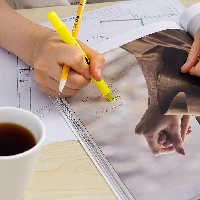 Mr. Pen- No Bleed Gel Bible Highlighters, Yellow, Pack of 8, Fluorescent Gel Highlighters
