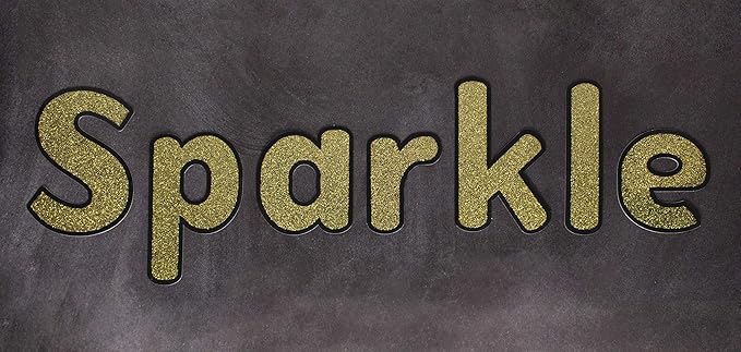 Carson Dellosa 219 Piece 4 Inch Gold Glitter Bulletin Board Letters for Classroom, Alphabet Letters, Numbers, Punctuation & Symbols, Cut Out Letters for Bulletin Board